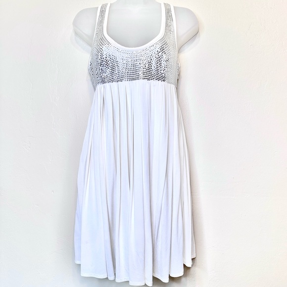 Laundry by SS LA | Pearl Sequin Pleated Valentines Sparkly Party Tank Mini Dress - Picture 2 of 16